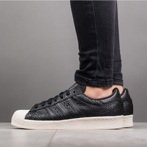 adidas originals superstar 80s black floral shoes